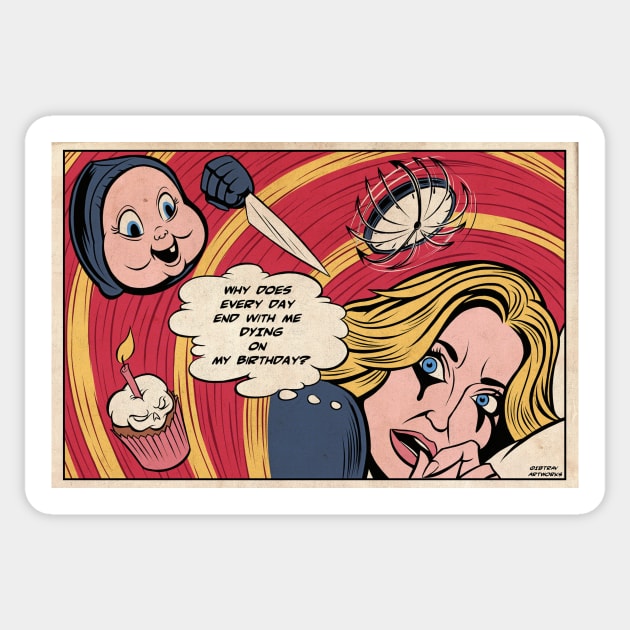 Killer Birthday Rewind Comic Panel Sticker by ibtrav